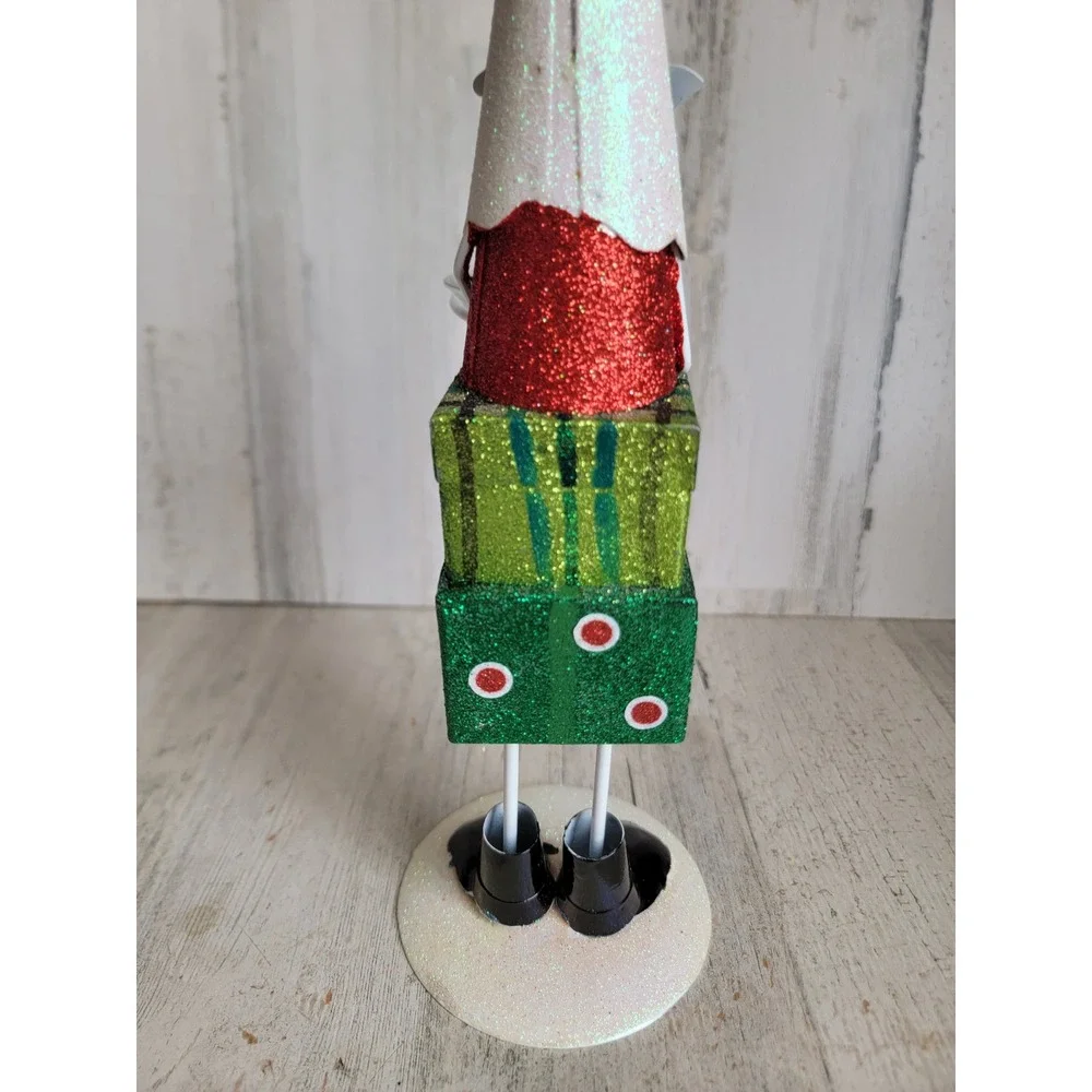 Vintage glitter Santa Claus santa tea light candle holder gift figure‎